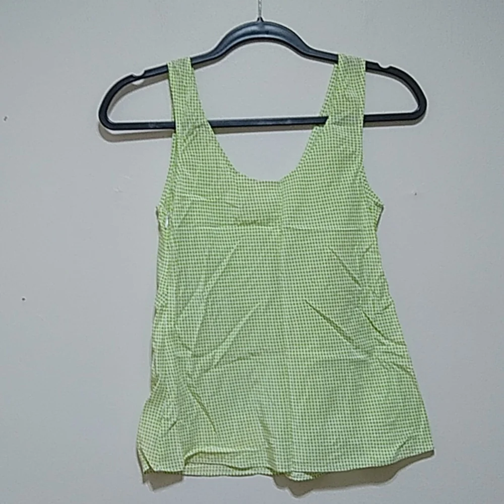 Isaac Mizrahi Vintage Silk Green Polka Dot Sleeveless Top - Picture 3 of 4